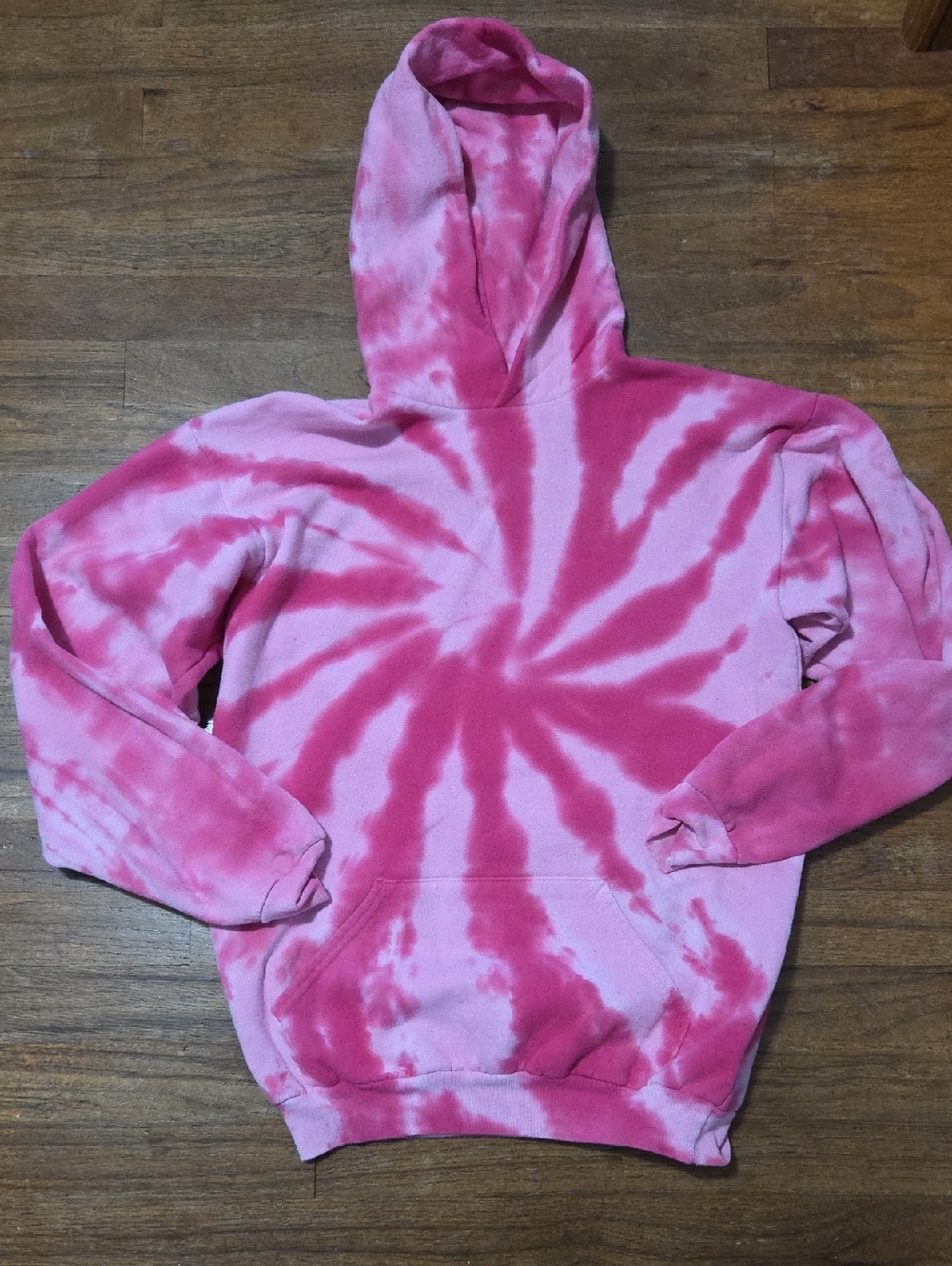 Port and Company Pink Tie-Dye Pullover Hoodie